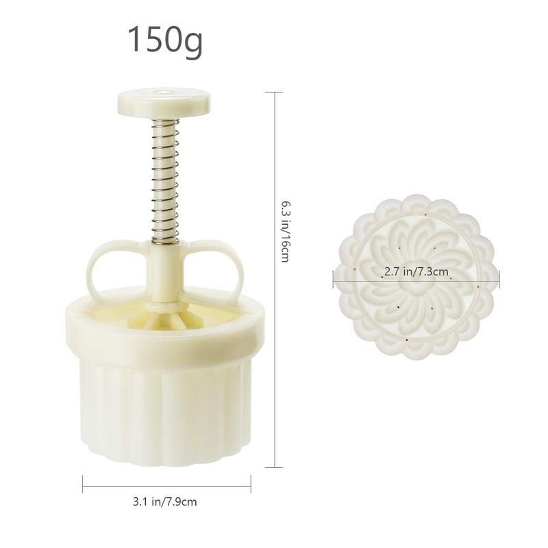 Dltsli 150g 5pcs Cookie Stamps Moon Cake Mold, Thickness Adjustable Christmas Cookie Press DIY Decoration Hand Press Cutter Cake Mold - Image 5